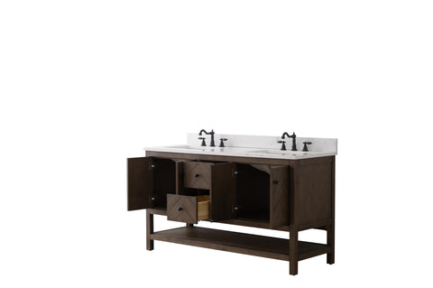 Landon 60" Modern Herringbone Pattern Bathroom Vanity