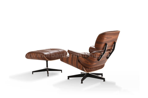 Mid-Century Plywood Lounge Chair and Ottoman - Antique Brown/Palisander (Back-in-stock: 4/29/24)