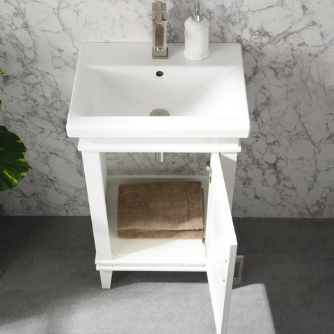 Avery 20" Single Bathroom Vanity Set - White