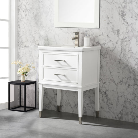 Clara 24" Single Bathroom Vanity Set - White