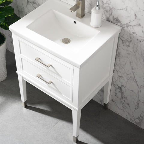 Clara 24" Single Bathroom Vanity Set - White