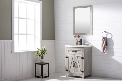Ethan 24" Modern Farmhouse Bathroom Vanity Set - Gray Wash