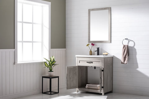 Ethan 30" Modern Farmhouse Bathroom Vanity Set - Gray Wash