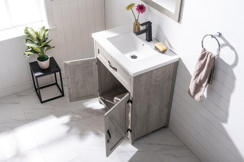 Ethan 30" Modern Farmhouse Bathroom Vanity Set - Gray Wash