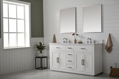 Grace 60" Vanity Set with Carrara White Top - White (SOLD OUT)