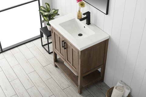 Harvey 30" Single Bathroom Vanity Set - Brown Spruce